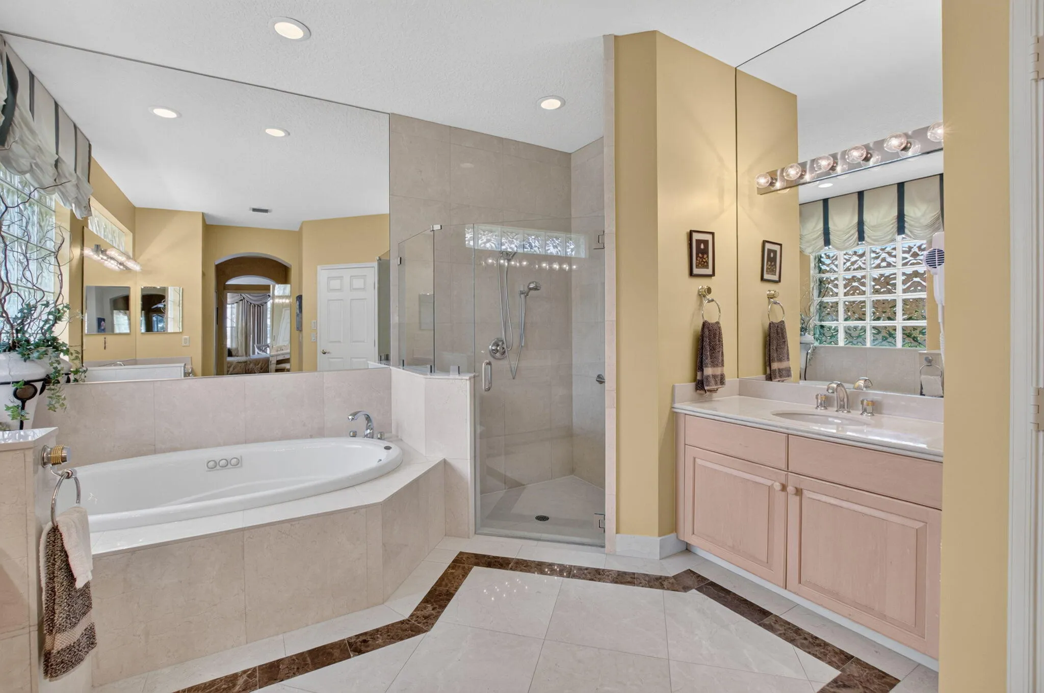 separate shower and soaking tub
