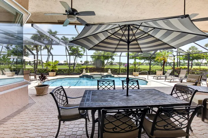 covered and screened patio