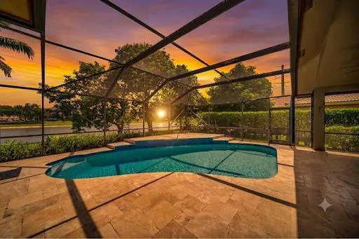 51_86-Pool Patio with sunset