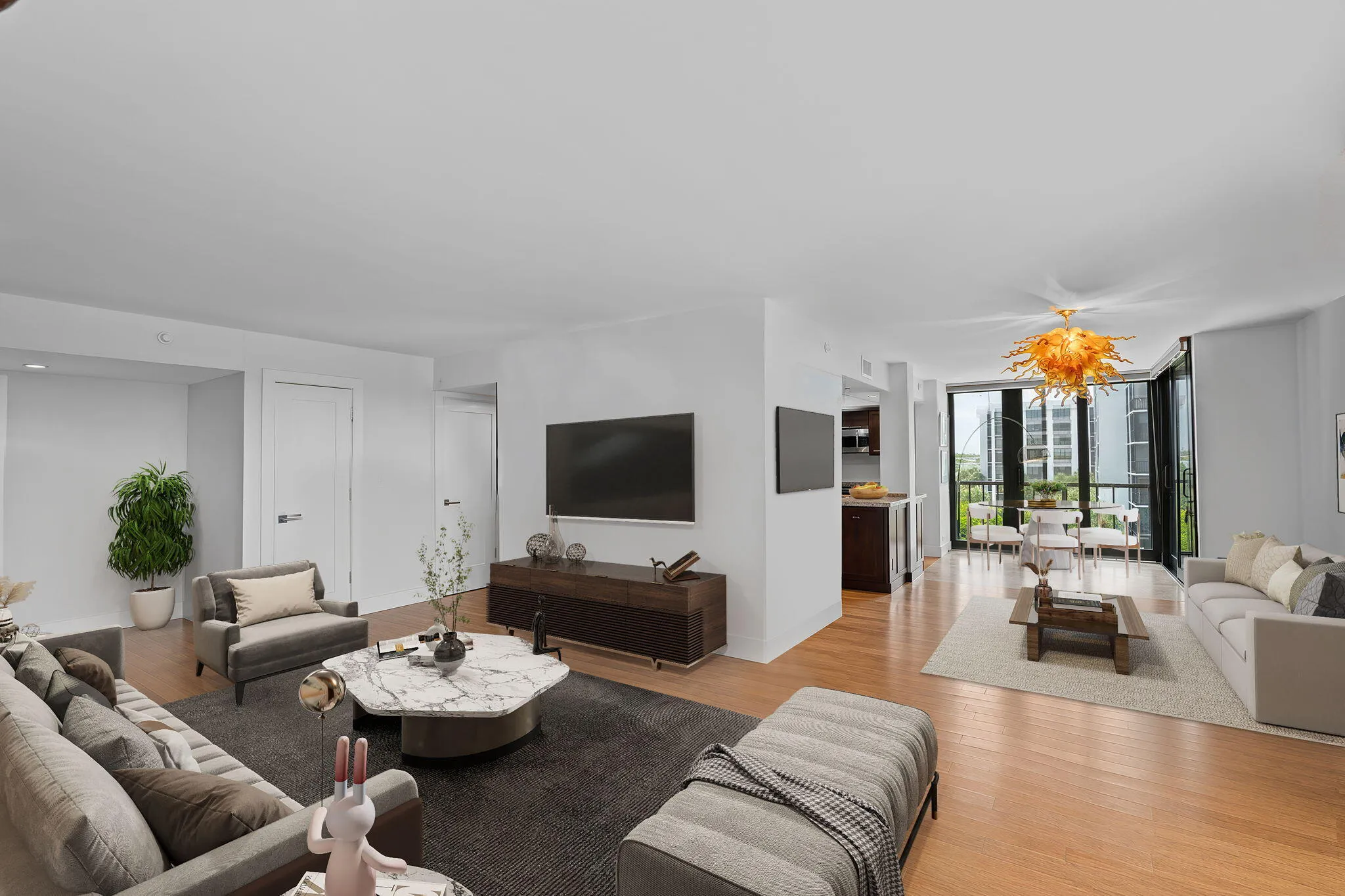 Living Room Re-Imagined. (Virtally Staged) with Family Room or Formal Diining are. (Virtually Staged)