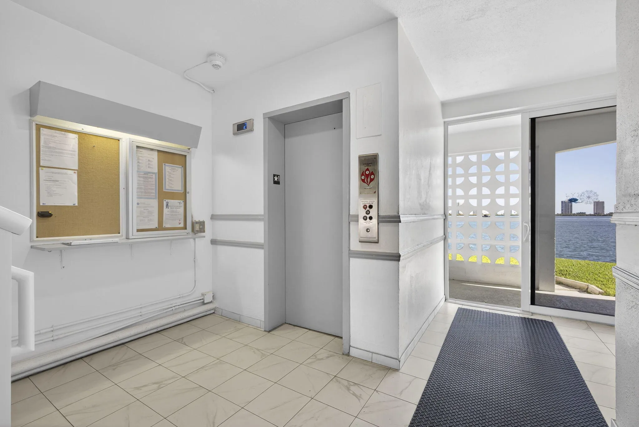 1sr floor elevator and mailboxes