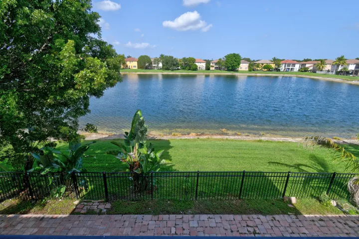 Backyard with lake view