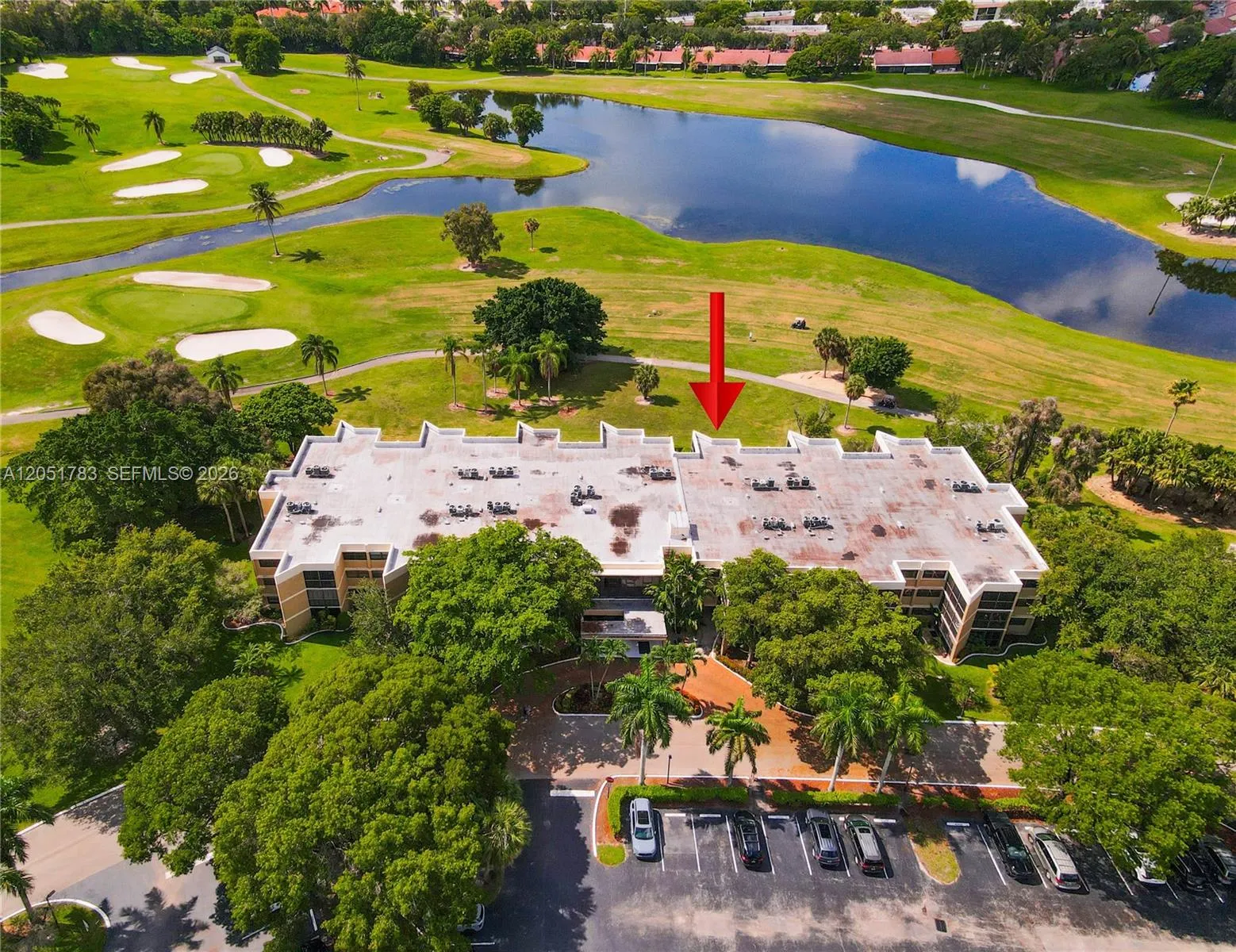 Aerial view from front of building