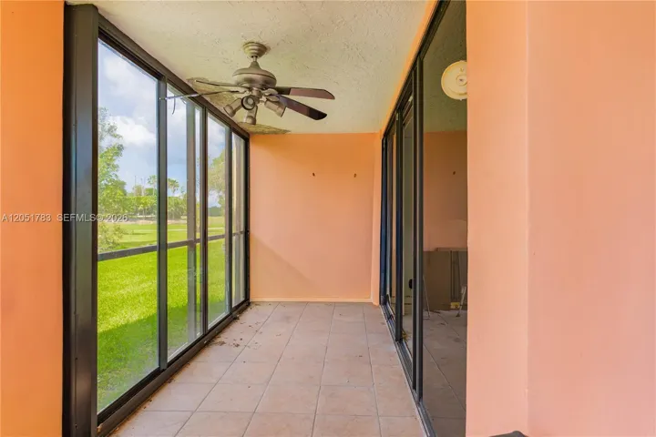Enclosed patio with impact windows