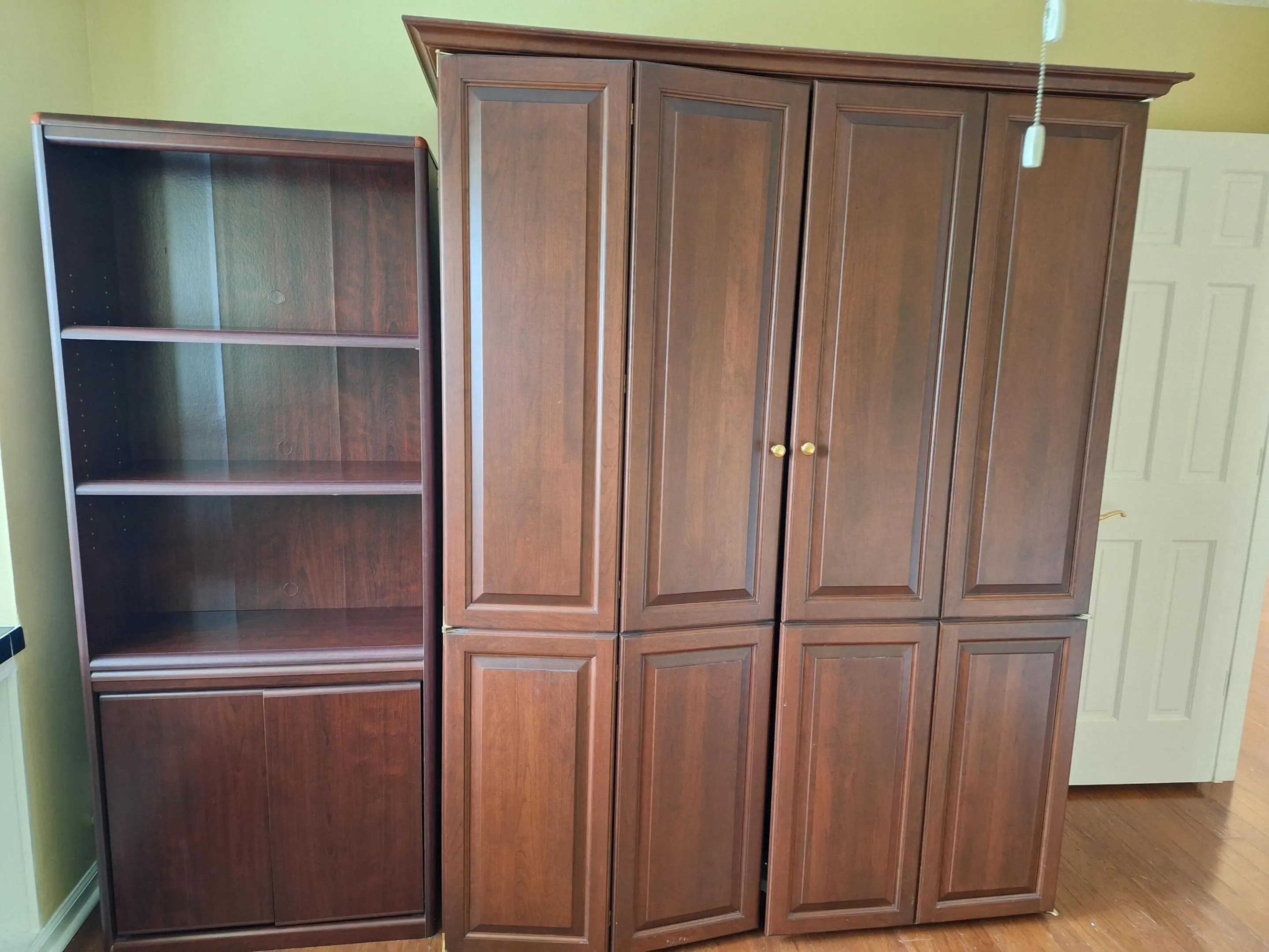 Bookcase and desk storage in bedroom 2