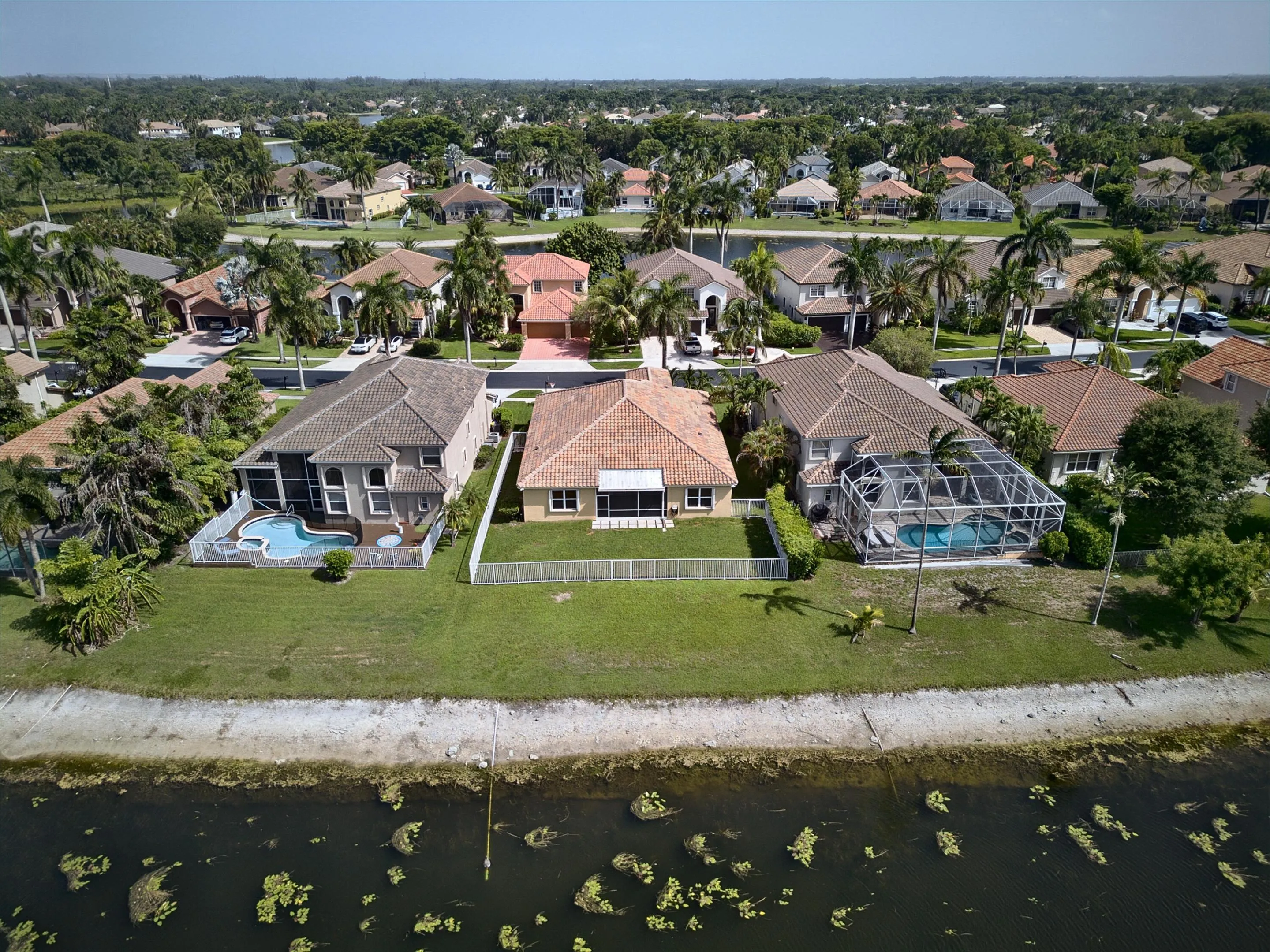 Rear Aerial View with Lake