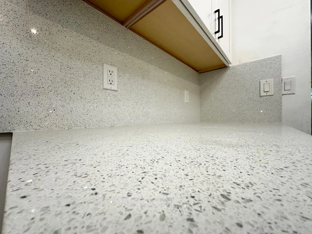 granite countertop upgraded electric outlets