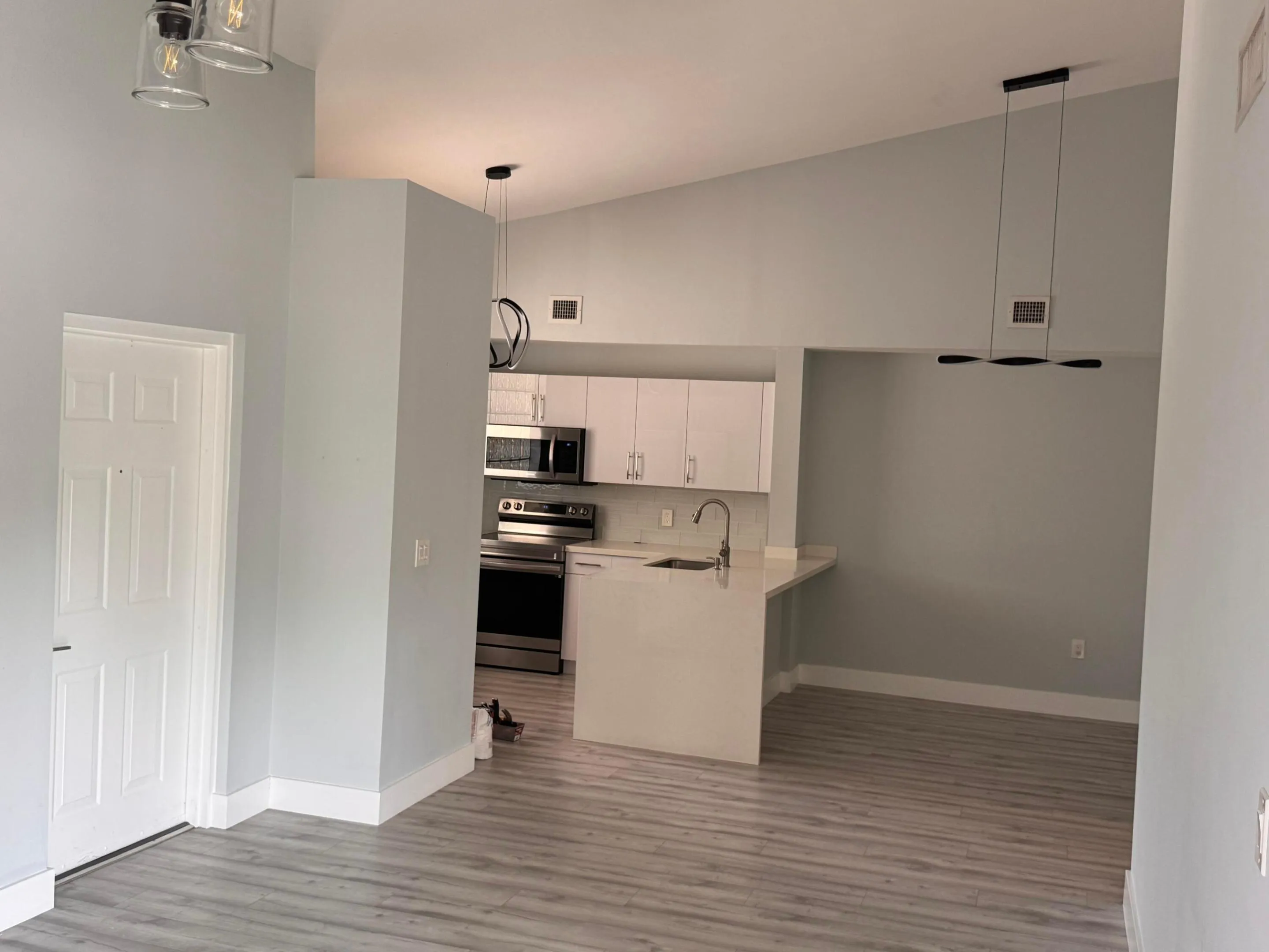 ENTRANCE TO LIVING AREA AND KITCHEN