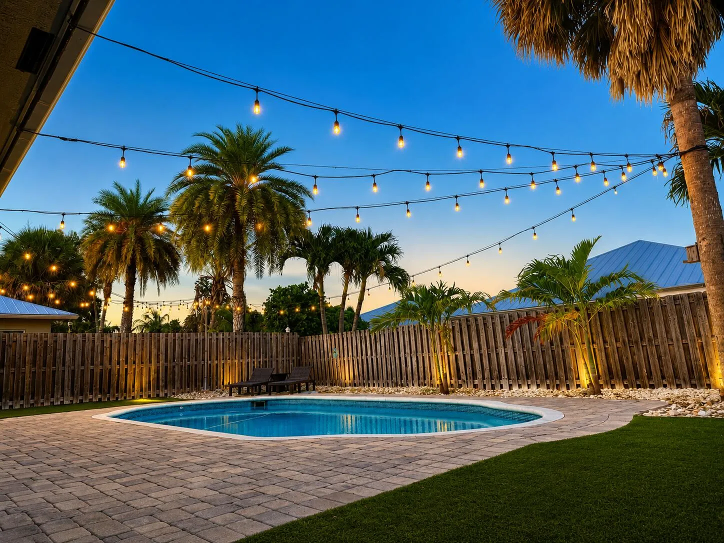 twilight backyard