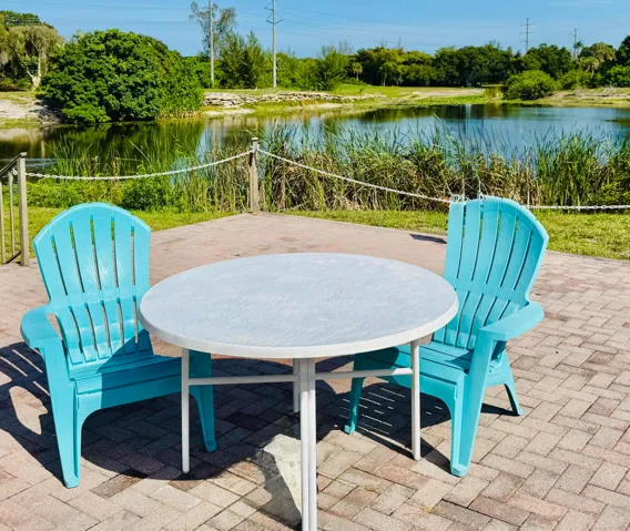 Lakeside pool area