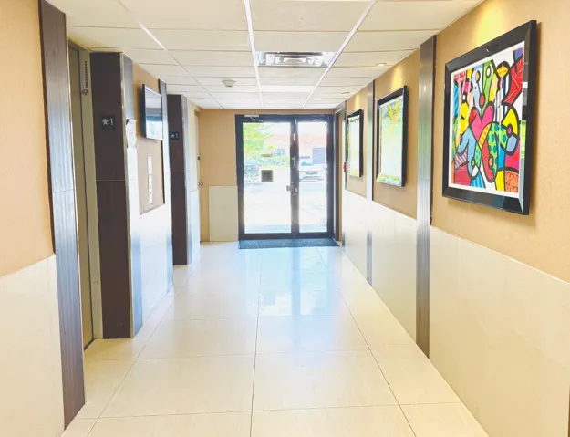Secure entrance lobby, pristine and maintained