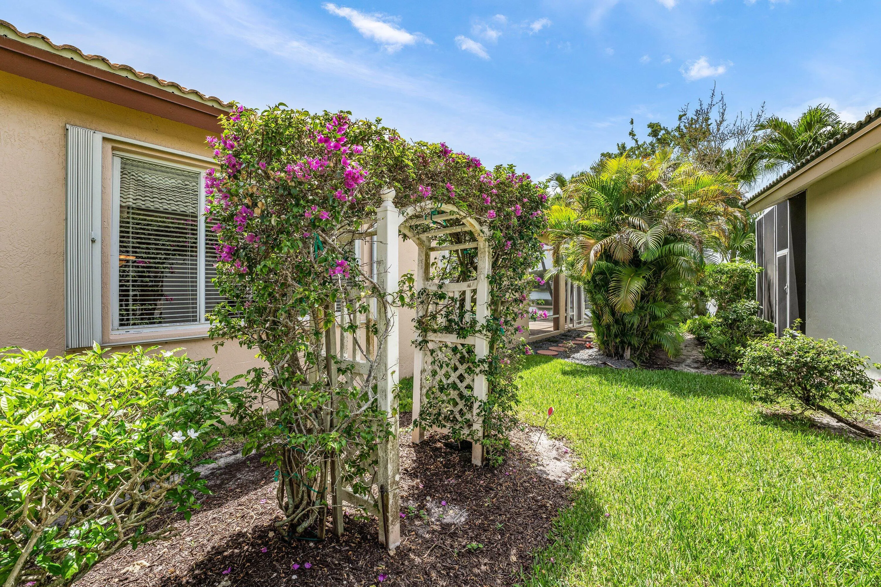 Lush Landscaping in Side Yard