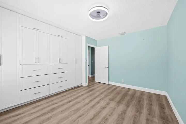 Bedroom with built in storage
