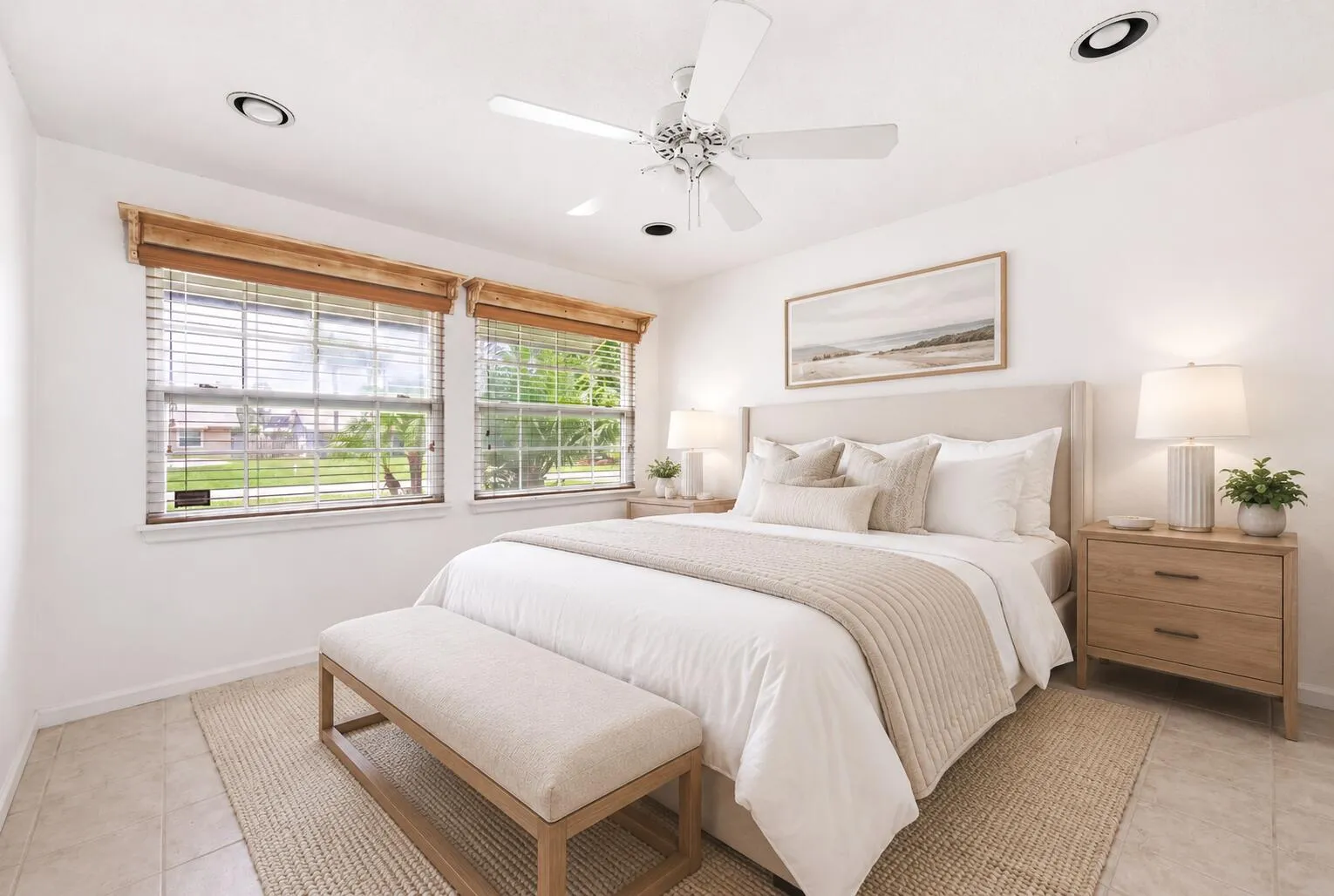 Virtually staged guest bedroom 1