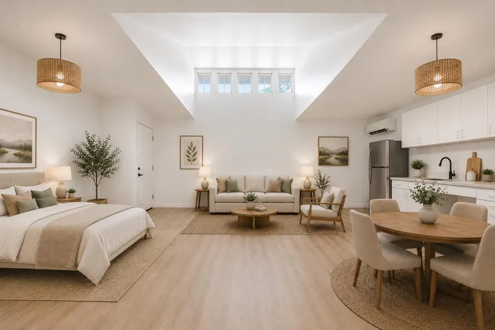 Virtually staged 2nd garage versatile space option 3 - In-law suite