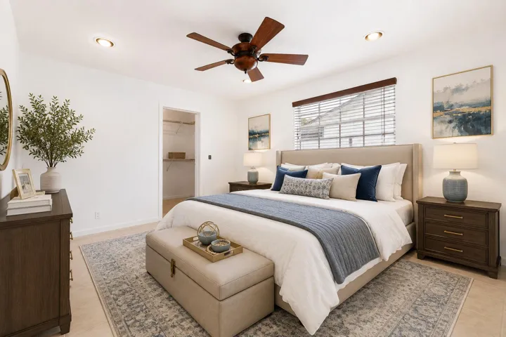 Virtually staged primary suite