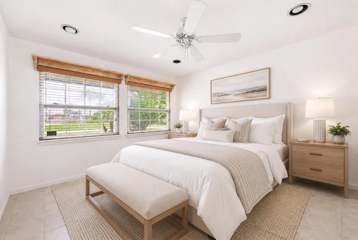 Virtually staged guest bedroom 1