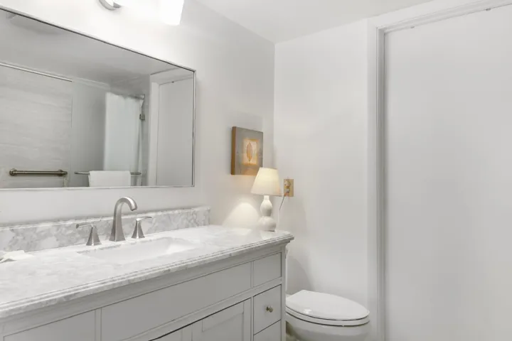 Looking at the master bath from inside the master room.
