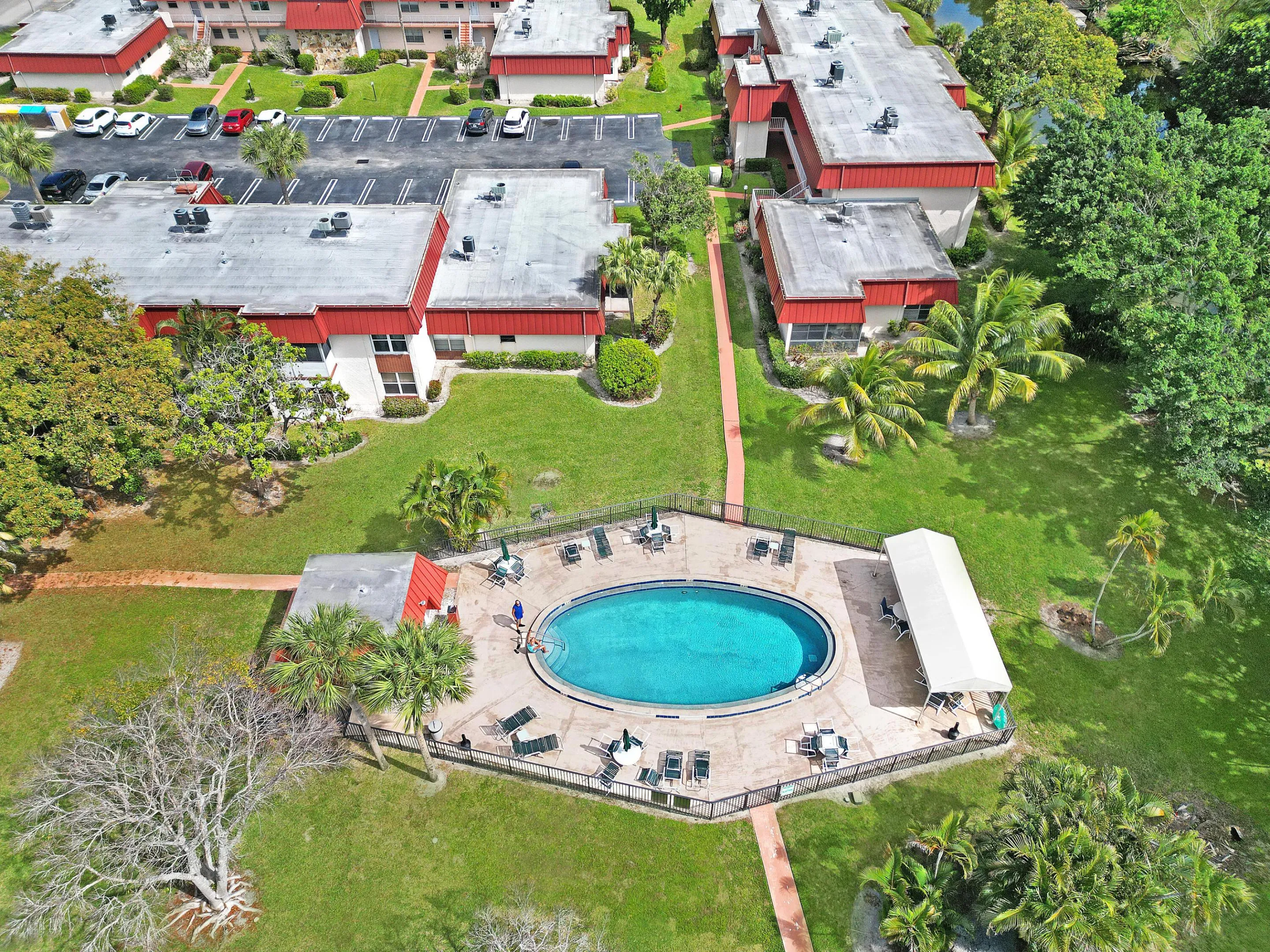 Pool is walking distance to condo building