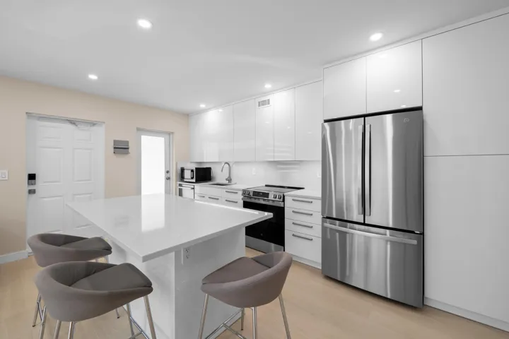 Kitchen and island