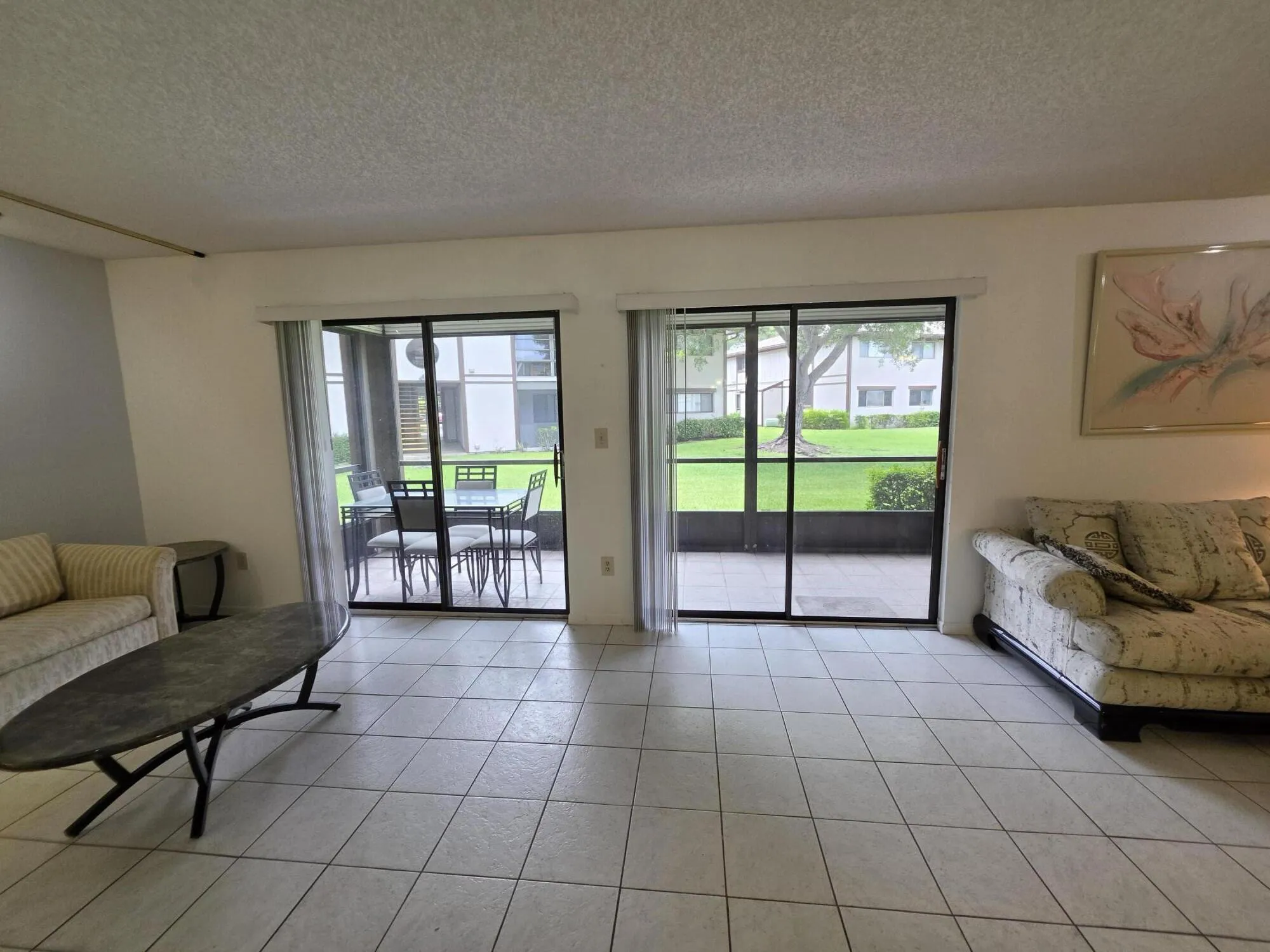 Living Room Area with Double Sliding Doors