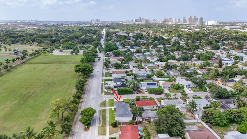 Aerial with Downtown in distance