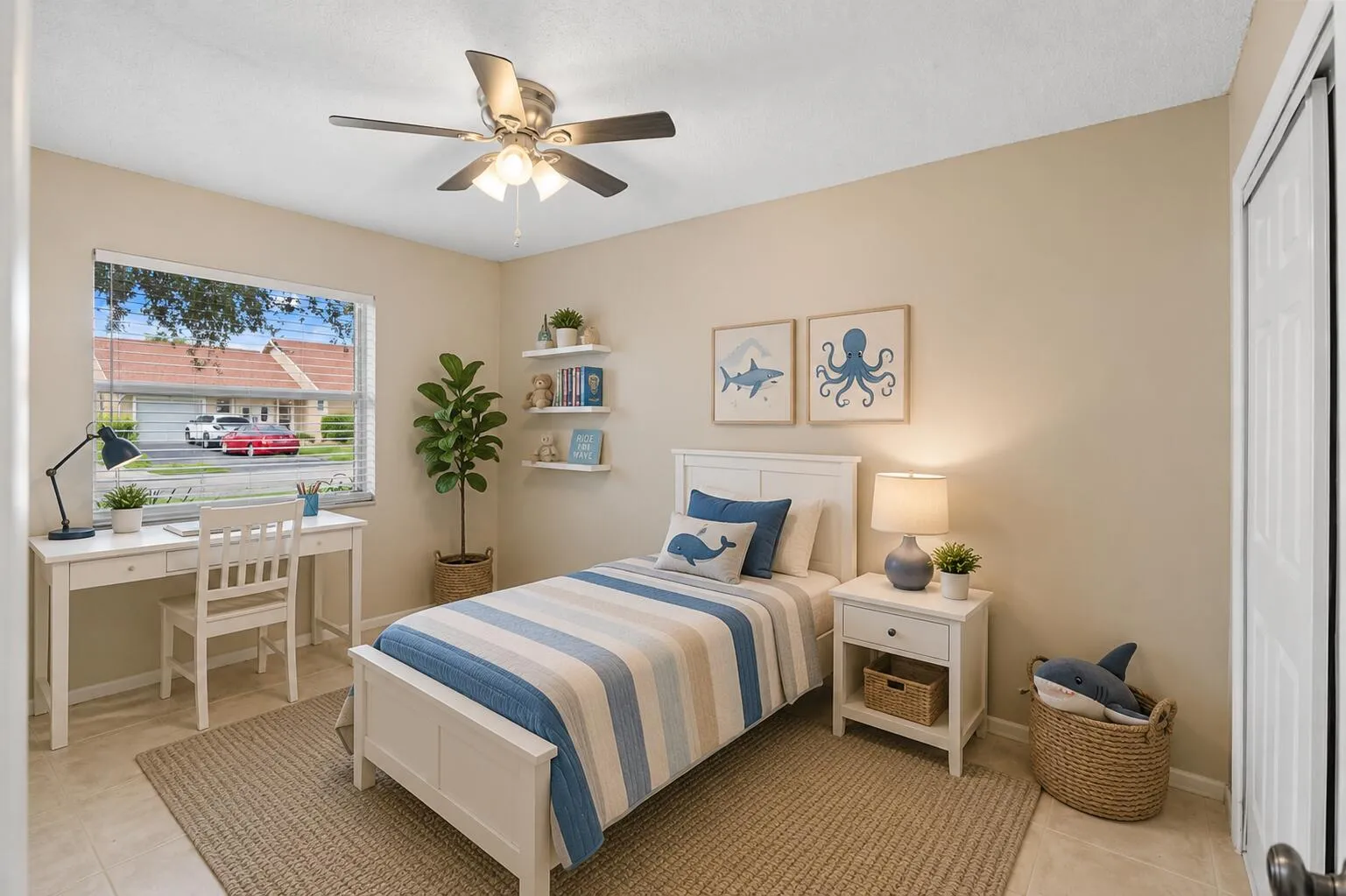 Virtually staged bedroom 3