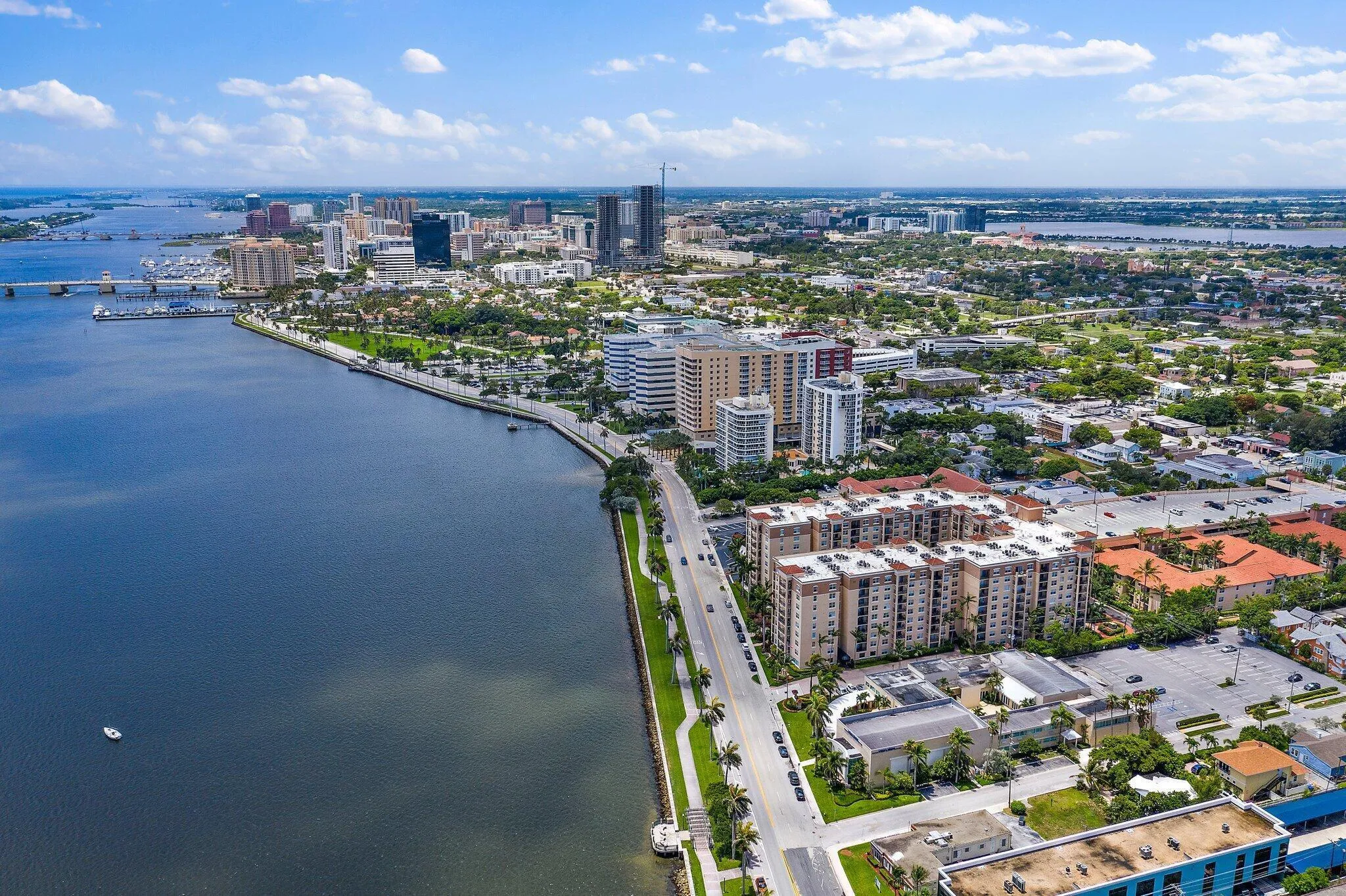 Aerial View Overlooking Downtown