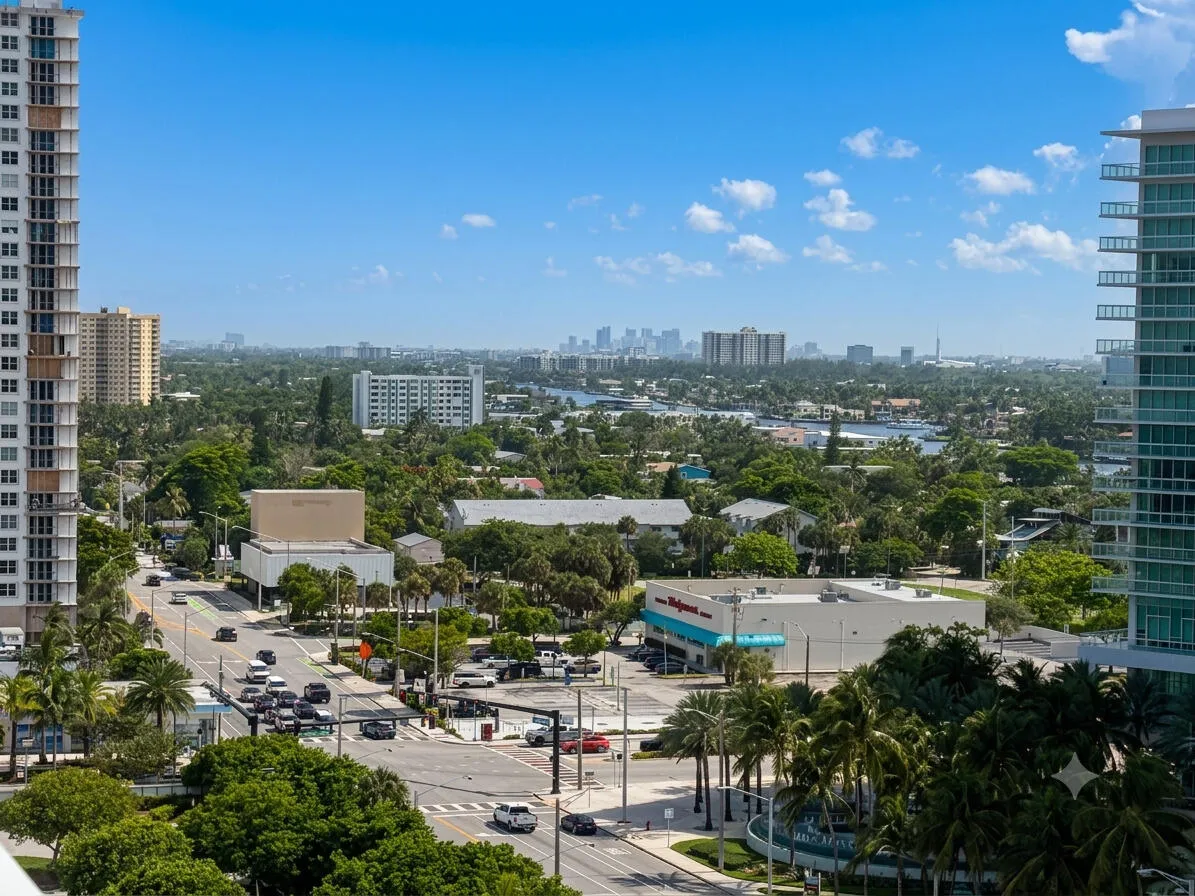 Downtown Fort Lauderdale view from Catwalk entrance