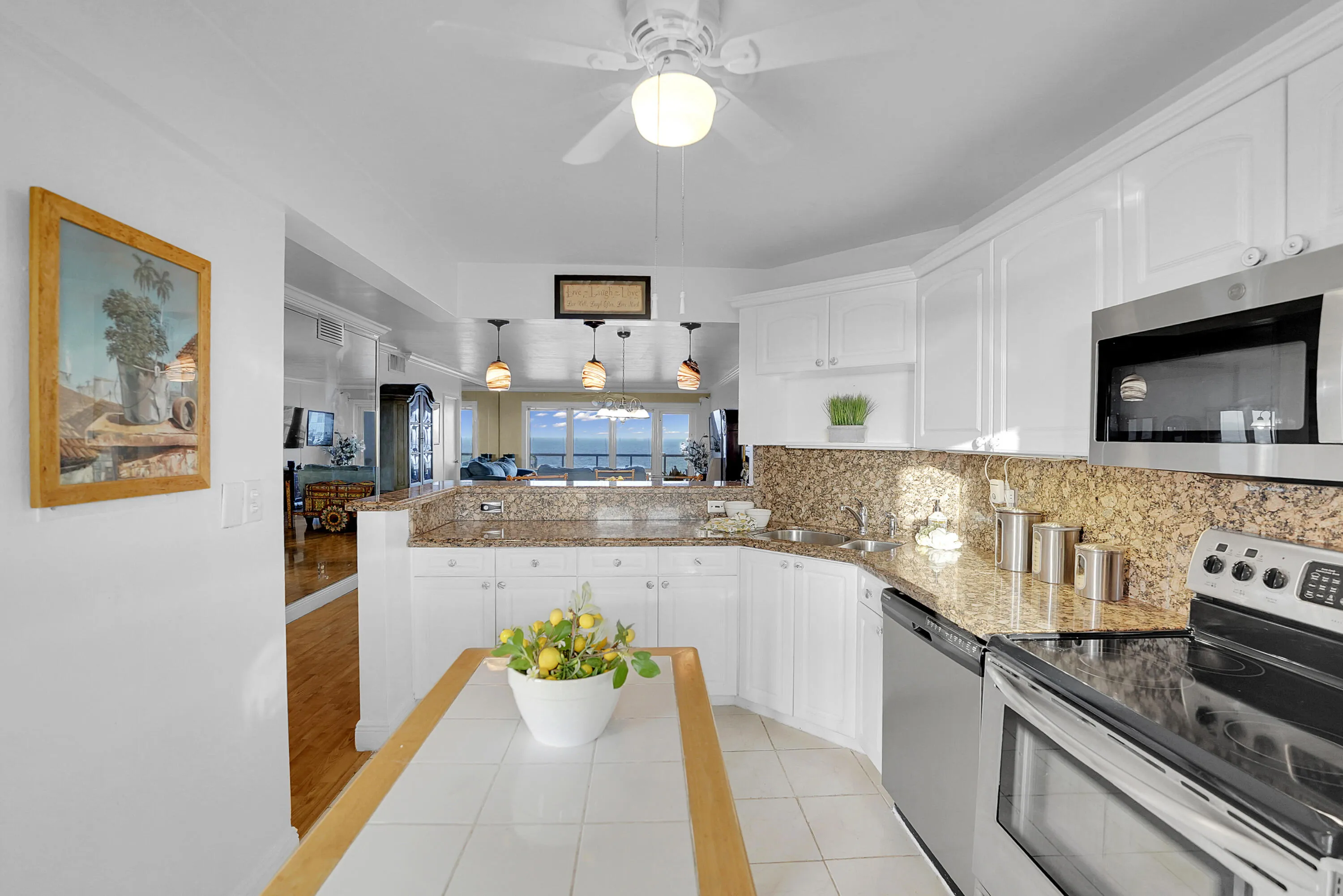 Cooking with beach view