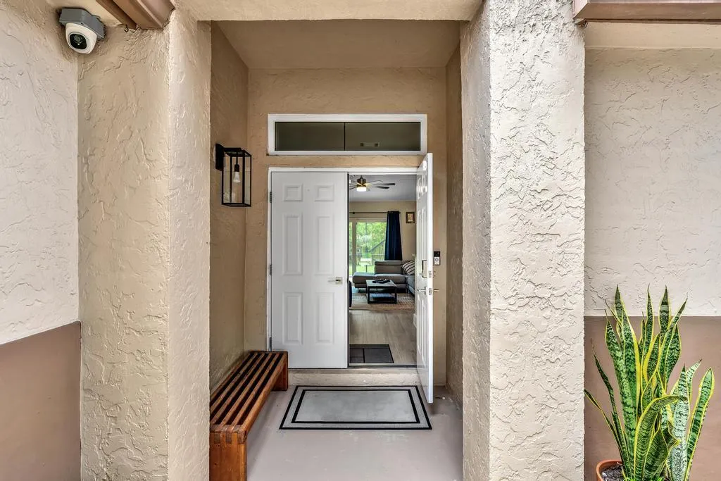 Double Door Covered Entrance