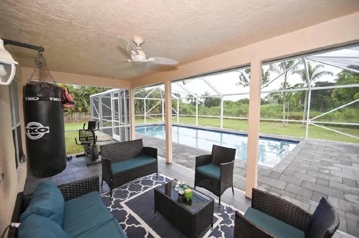 Covered patio seating