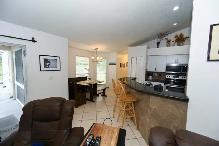 Bar seating and breakfast area
