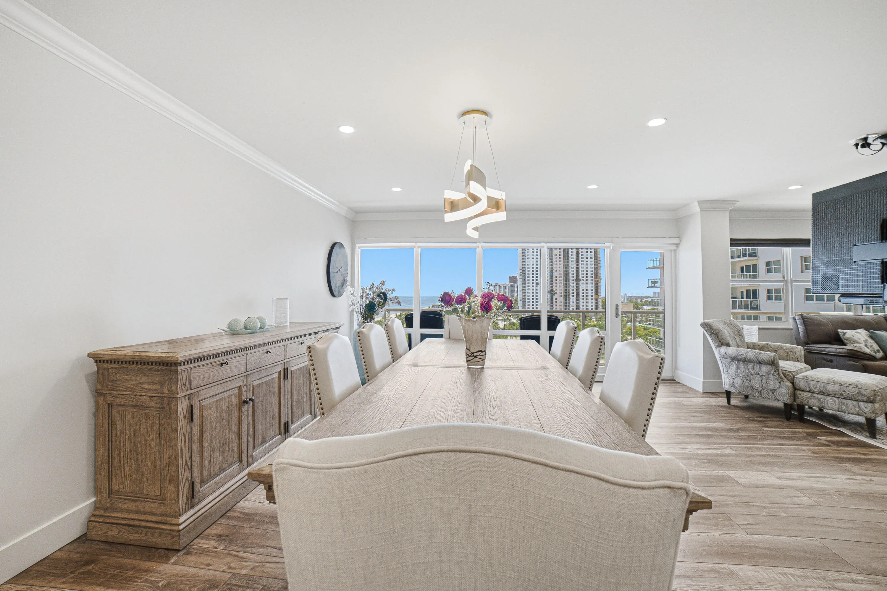 dining table seats ten comfortably