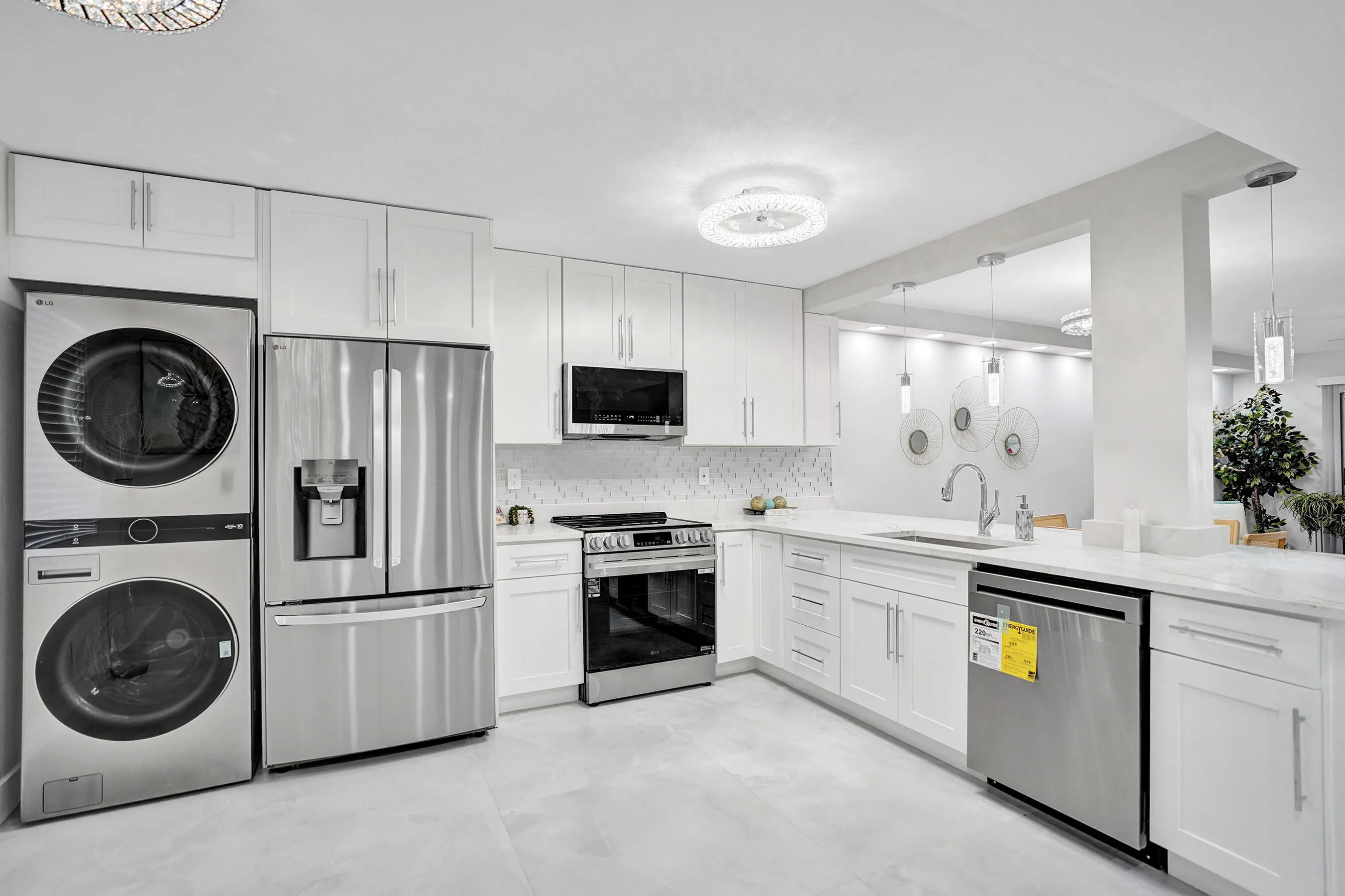 Kitchen features two fan lights.