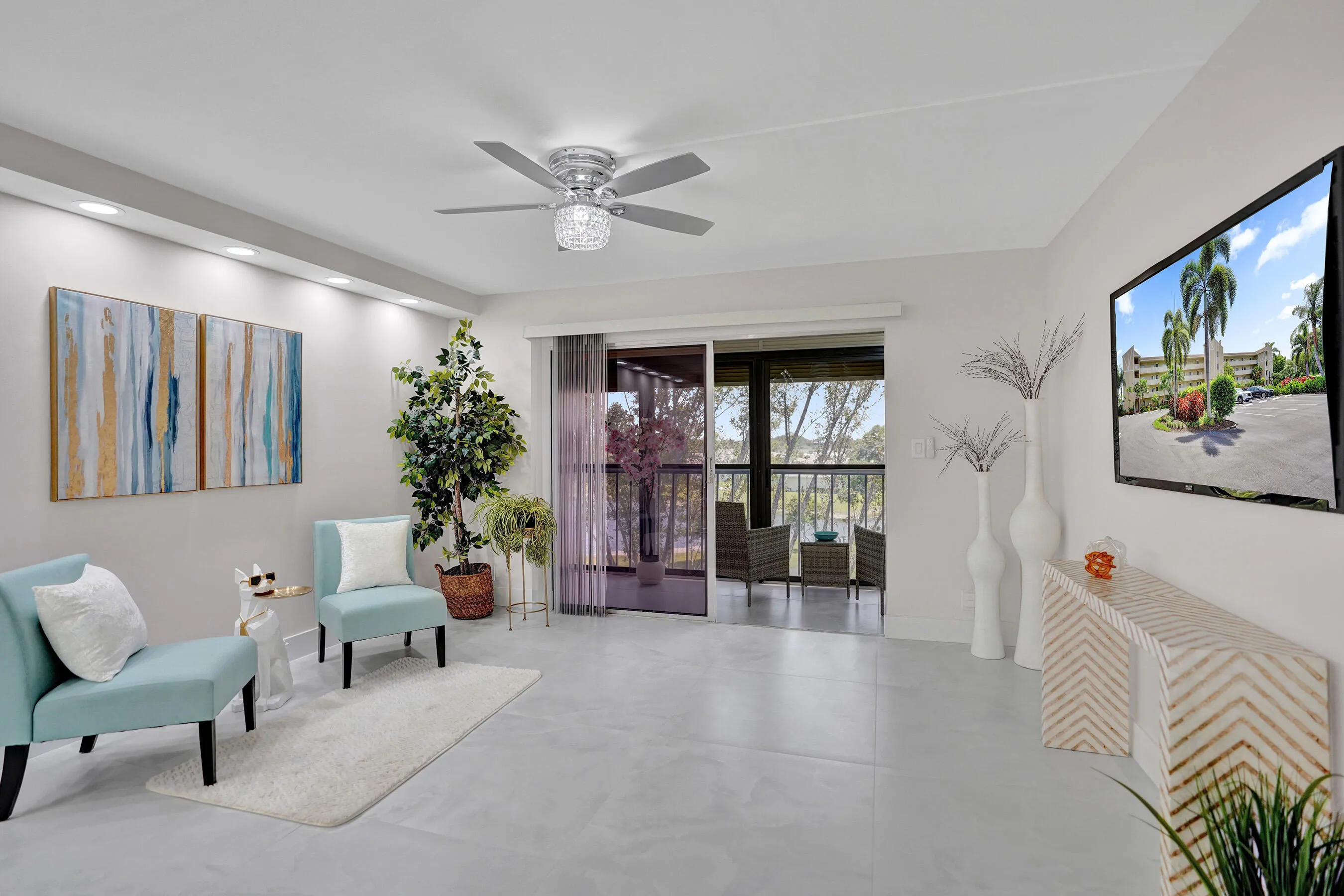 35 in matte porcelain tiles throughout
