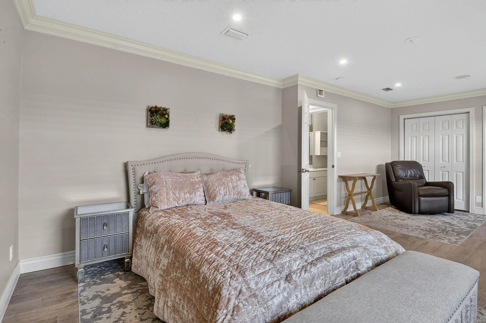 Bedroom 2 (and 3). This was designed as two bedrooms but the wall between them was removed. Easily converted back to two generous bedrooms each with large closets.