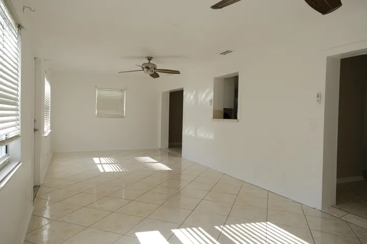 Spacious interior with tiled flooring
