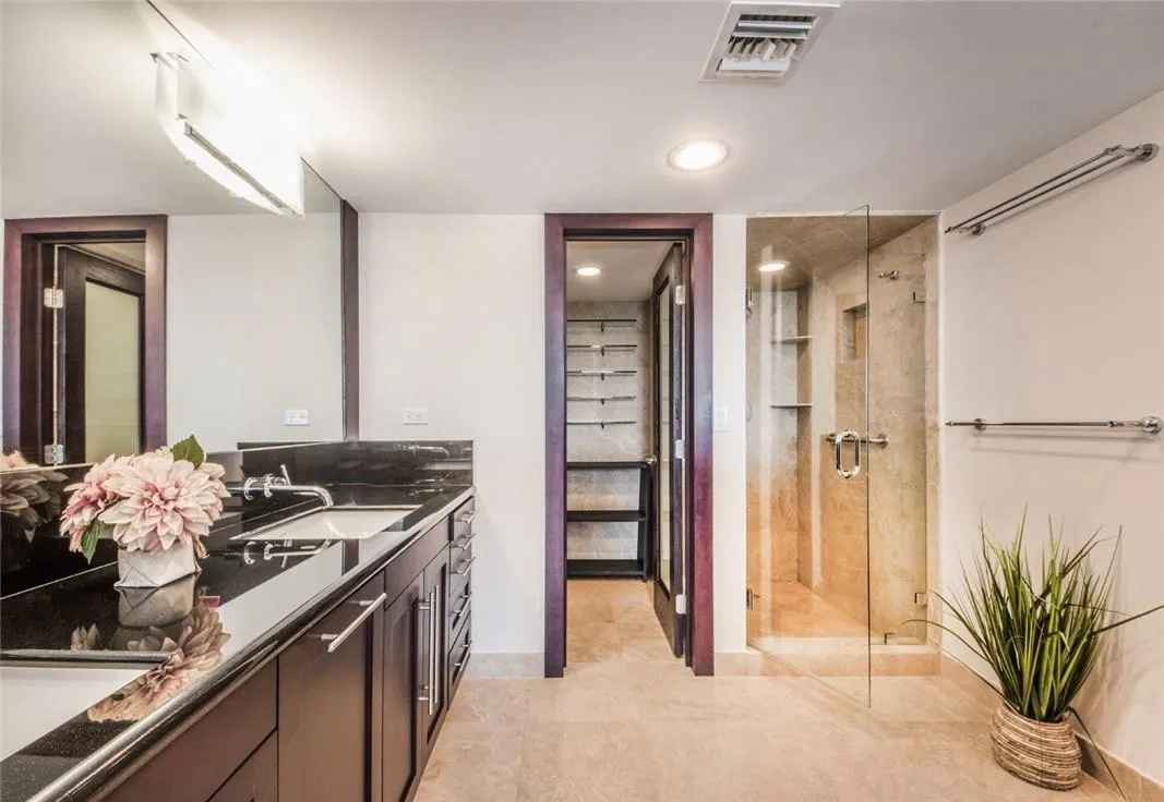 Master bathroom with custom cabinetry