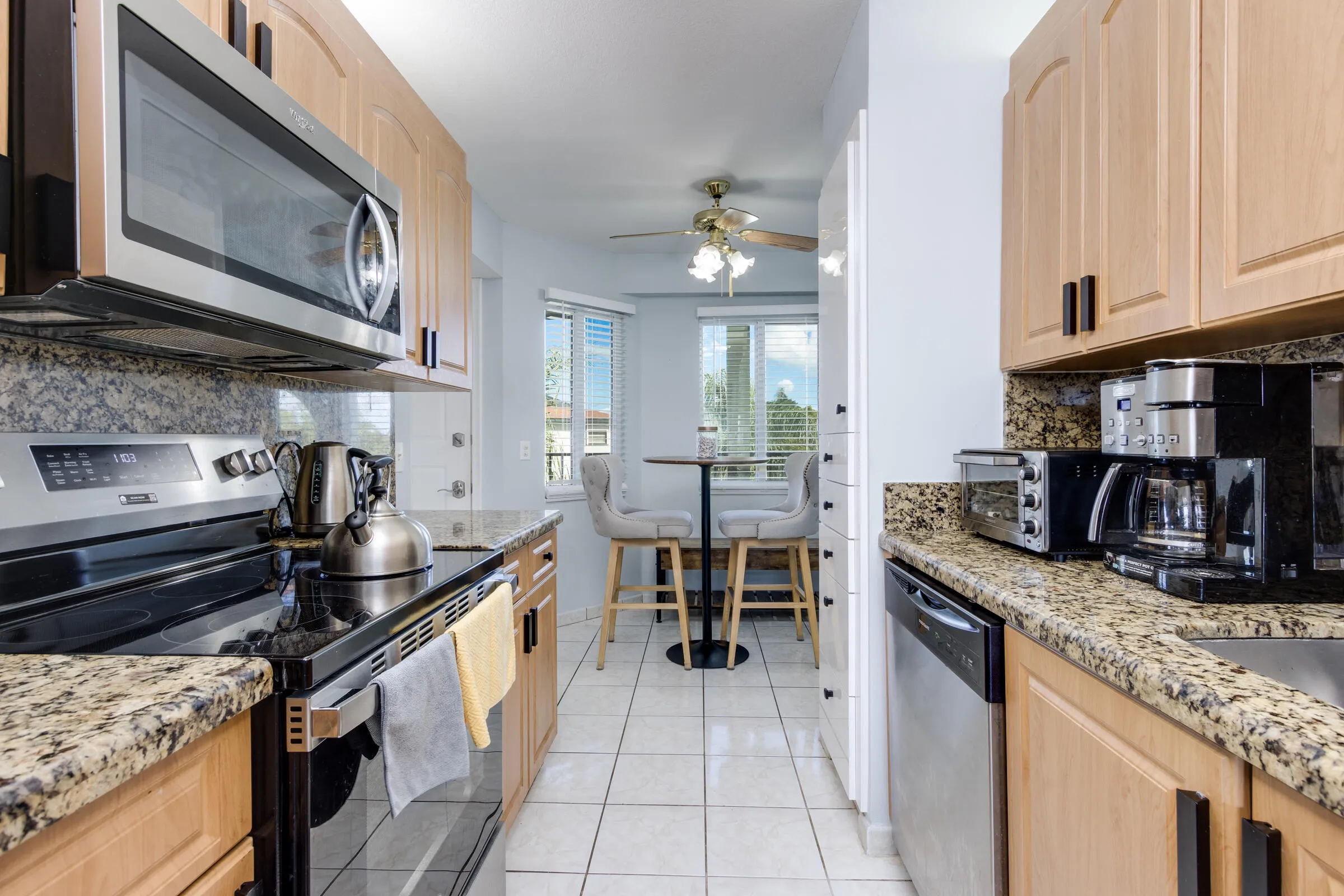 Upgraded SS Appliances , Granite countertops & back-splash, Convection oven w/Air Fryer capabilities.
