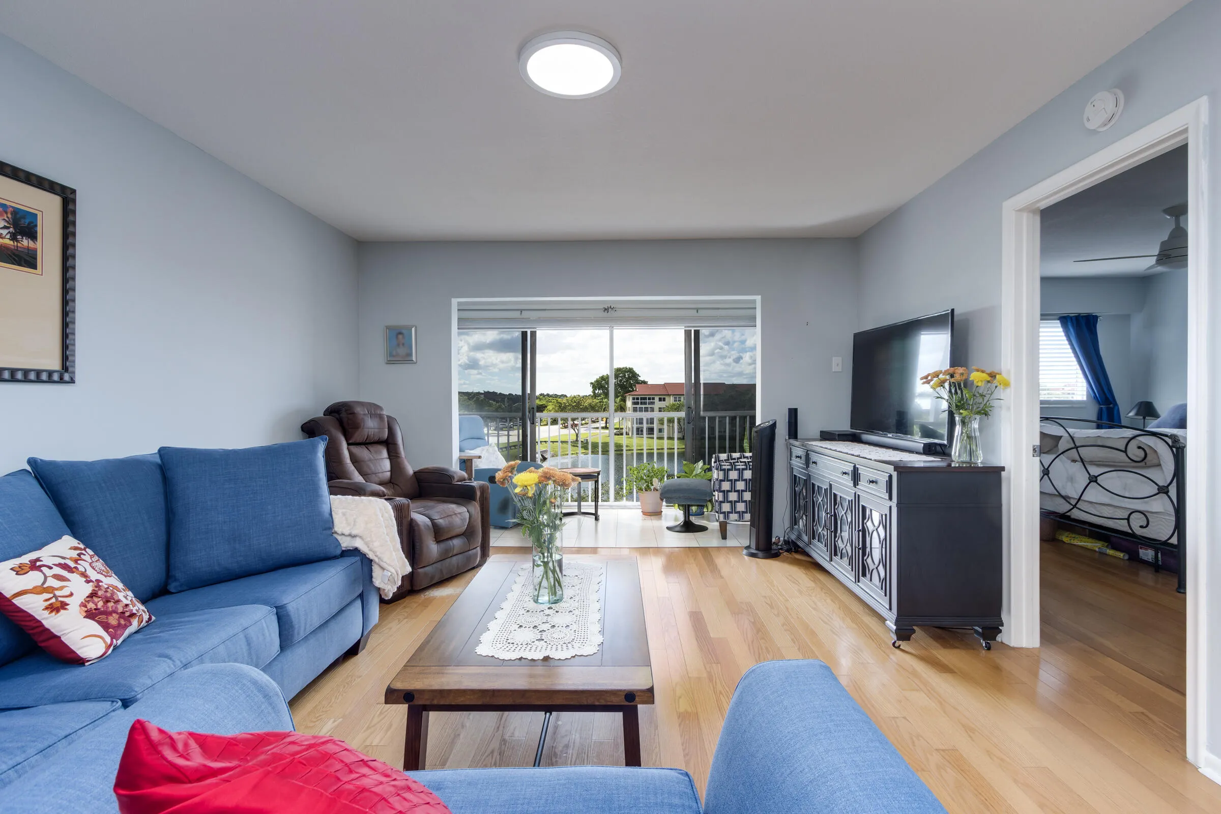 The extended & tiled balcony offers additional square footage to the unit