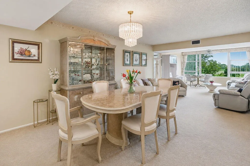 Dining/living area with lake view