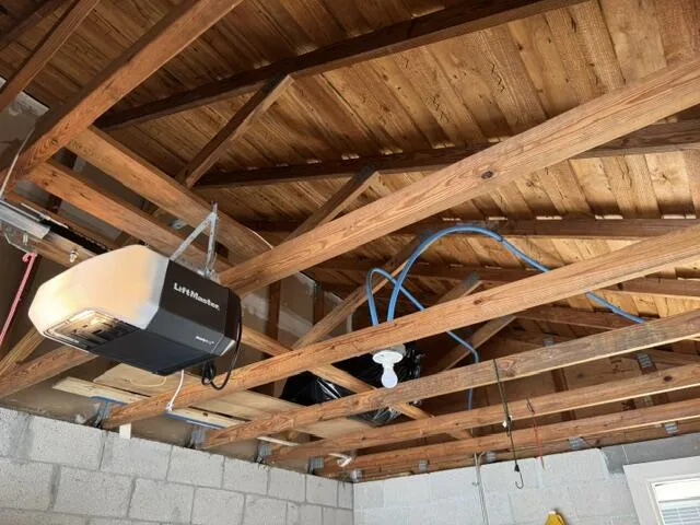 Storage space in garage attic
