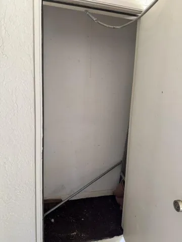 Storage closet off patio