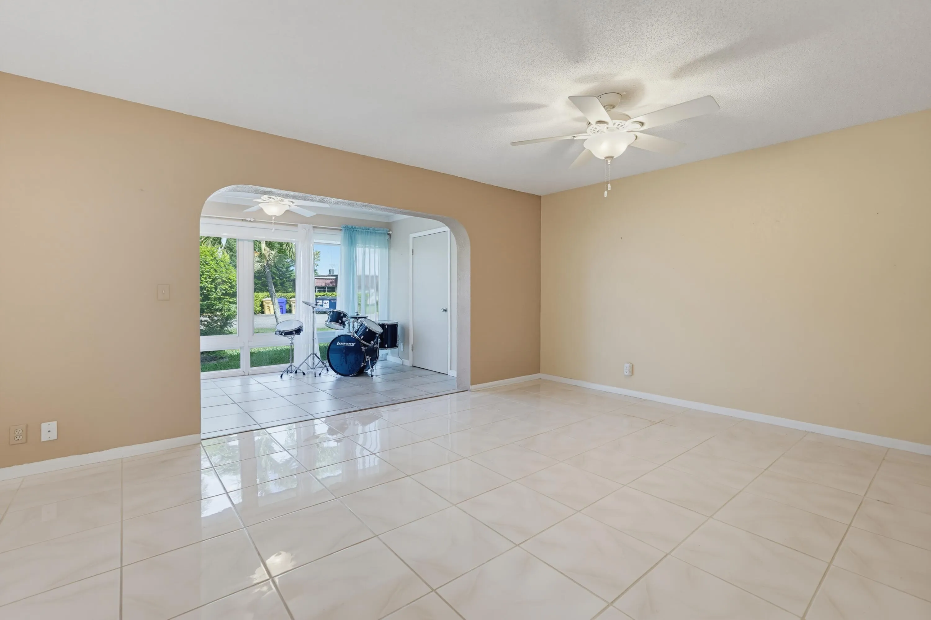 Flooring leveled to lanai