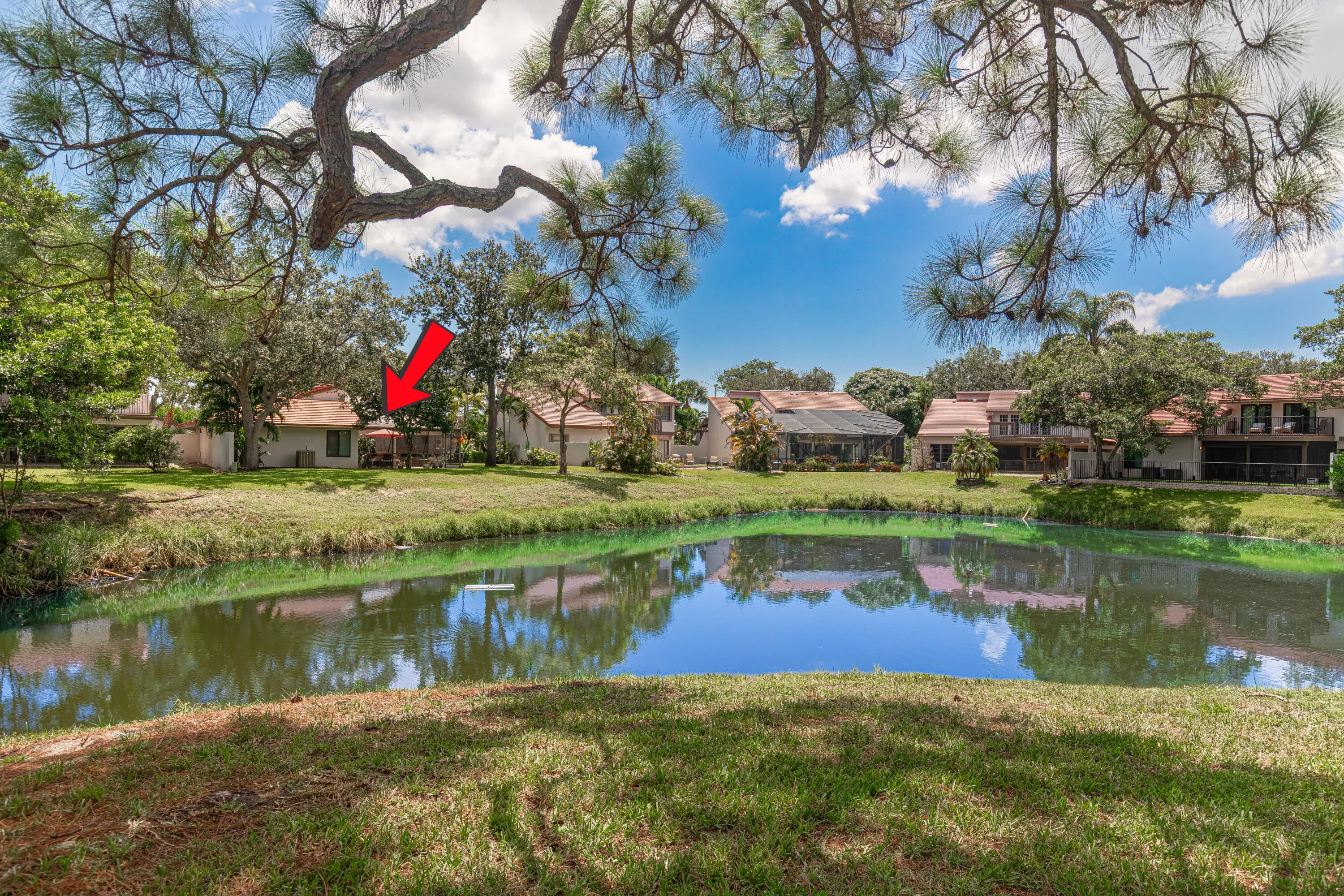 The association takes responsibility for the pond maintenance.