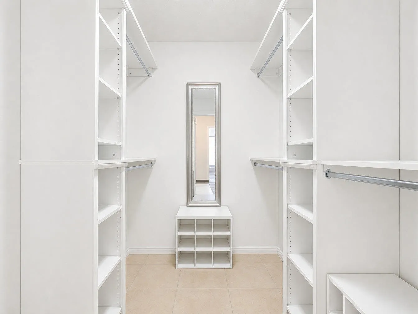 The master closet measures 7 feet 7 inches by 6 feet.