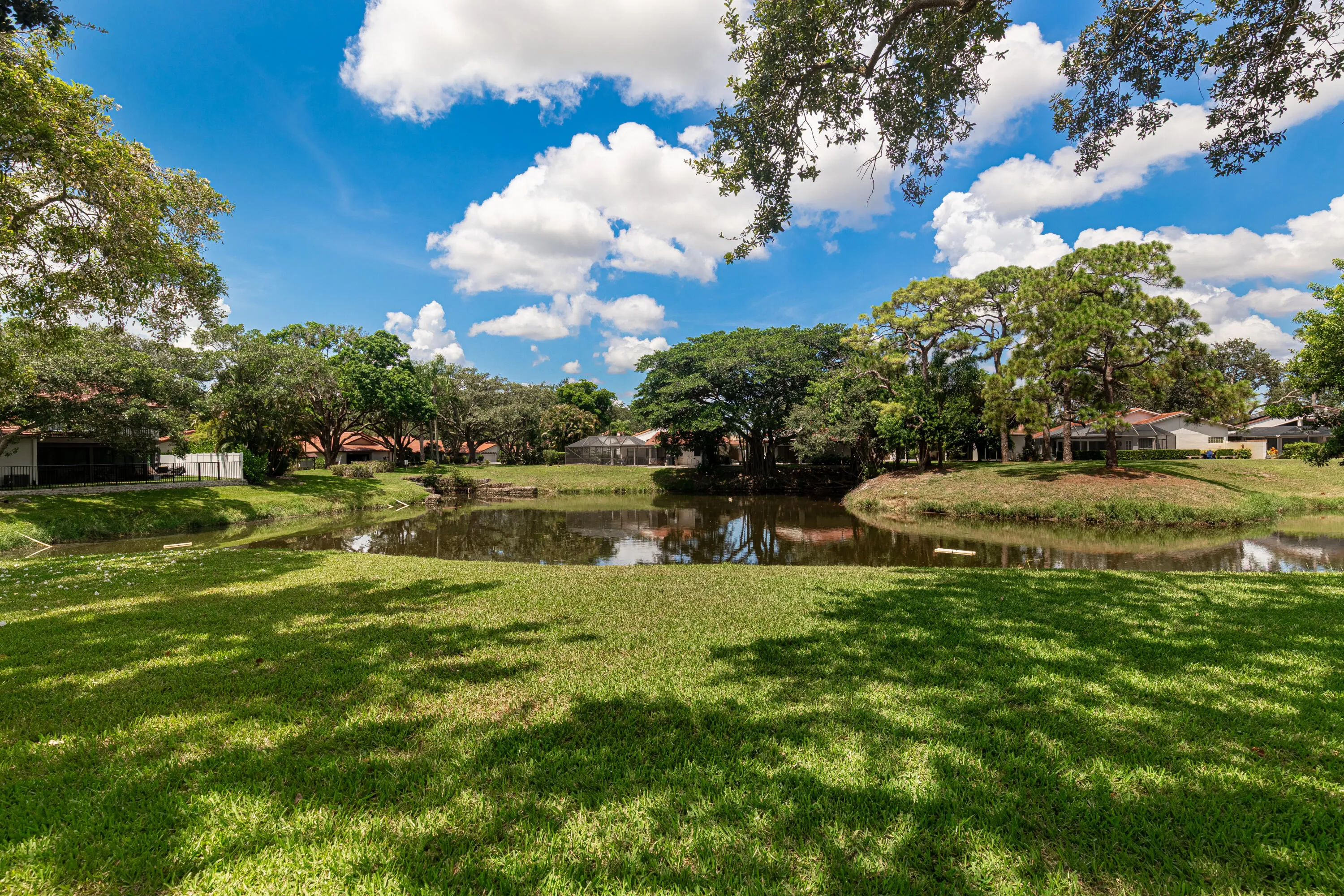 Your view from the back patio is a pond, which makes a great neighbor.