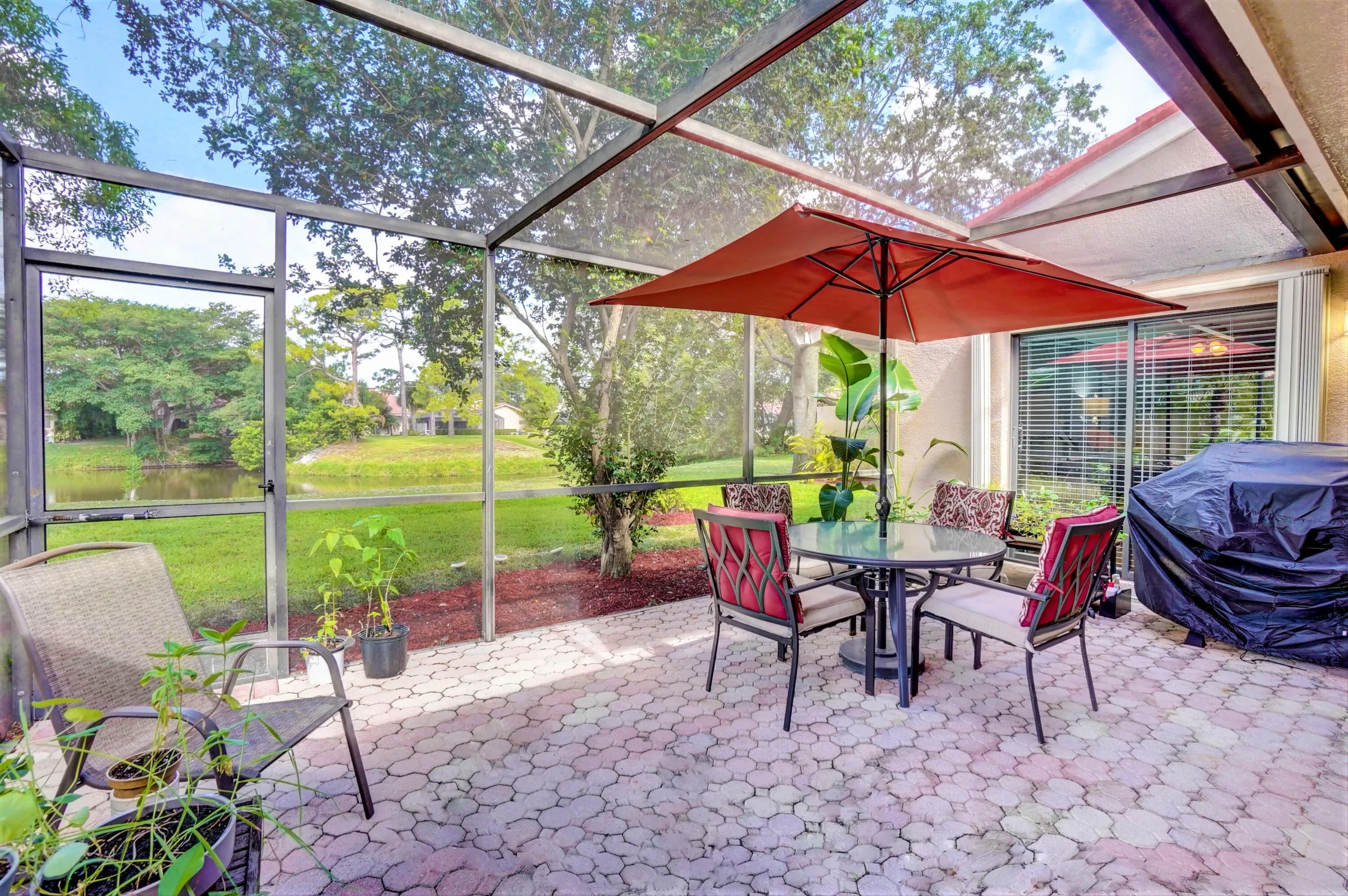 So the patio is a great space for reading and gardening, watching the birds and wildlife.