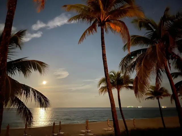 Moonrise on the beach